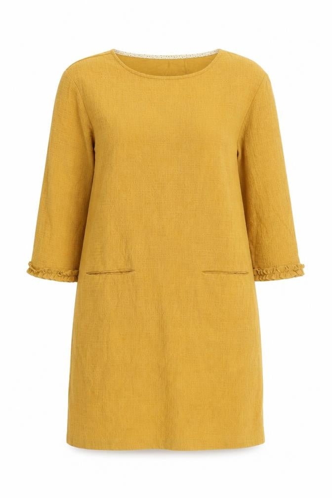 Cynthia Rowley Womens Yellow Cotton A-Line Size S Round Neck Pullover