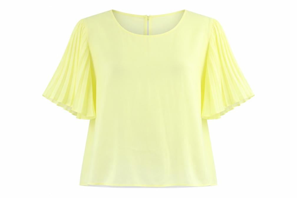 River Island Womens Yellow Polyester Basic Blouse Size 18 Round Neck