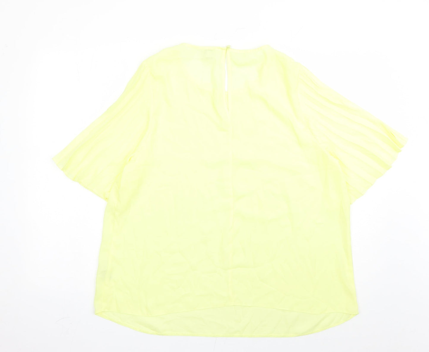 River Island Womens Yellow Polyester Basic Blouse Size 18 Round Neck