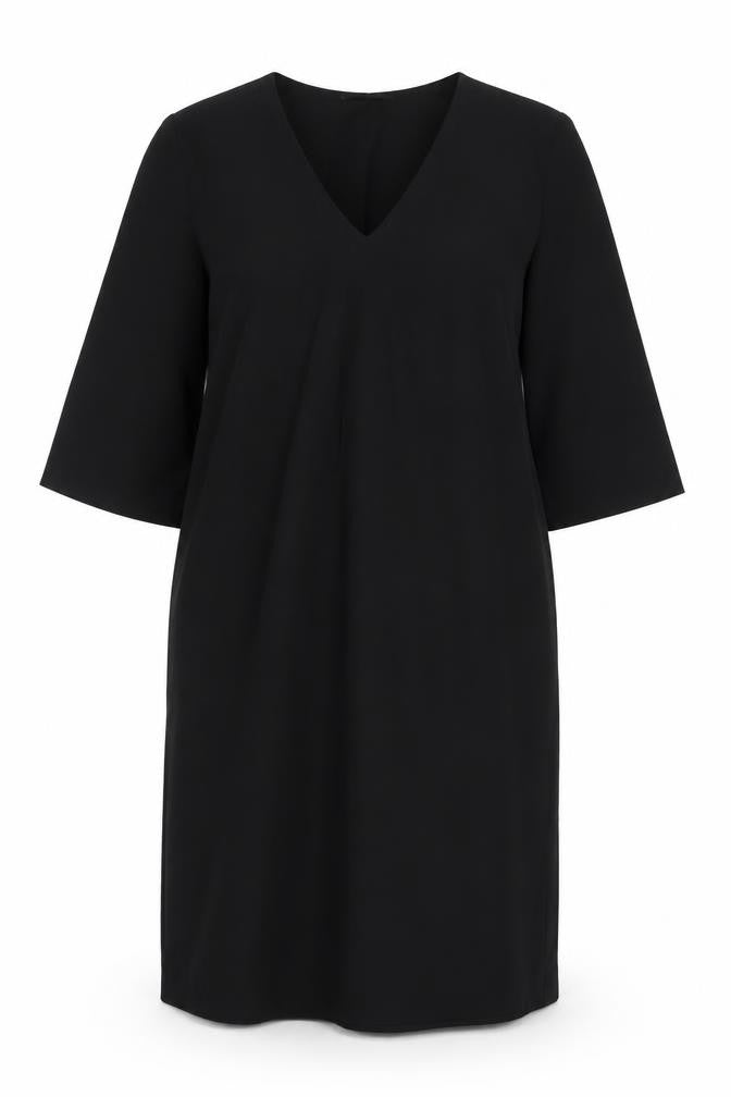 Marks & Spencer Womens Black Polyester A-Line Size 12 V-Neck Pullover