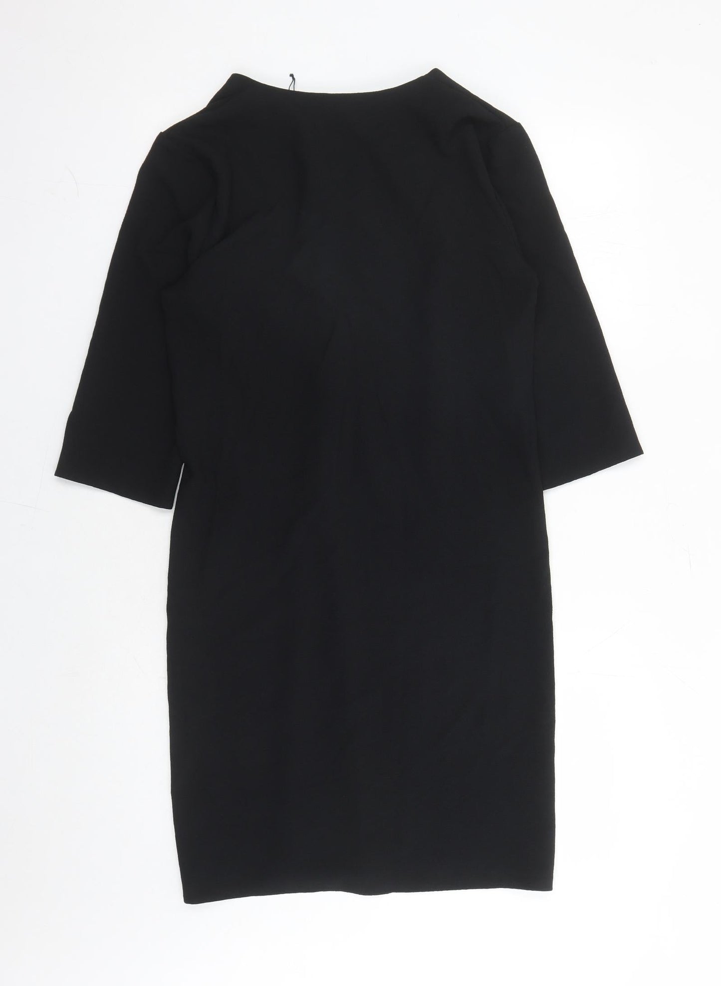 Marks and Spencer Womens Black Polyester A-Line Size 12 V-Neck Pullover