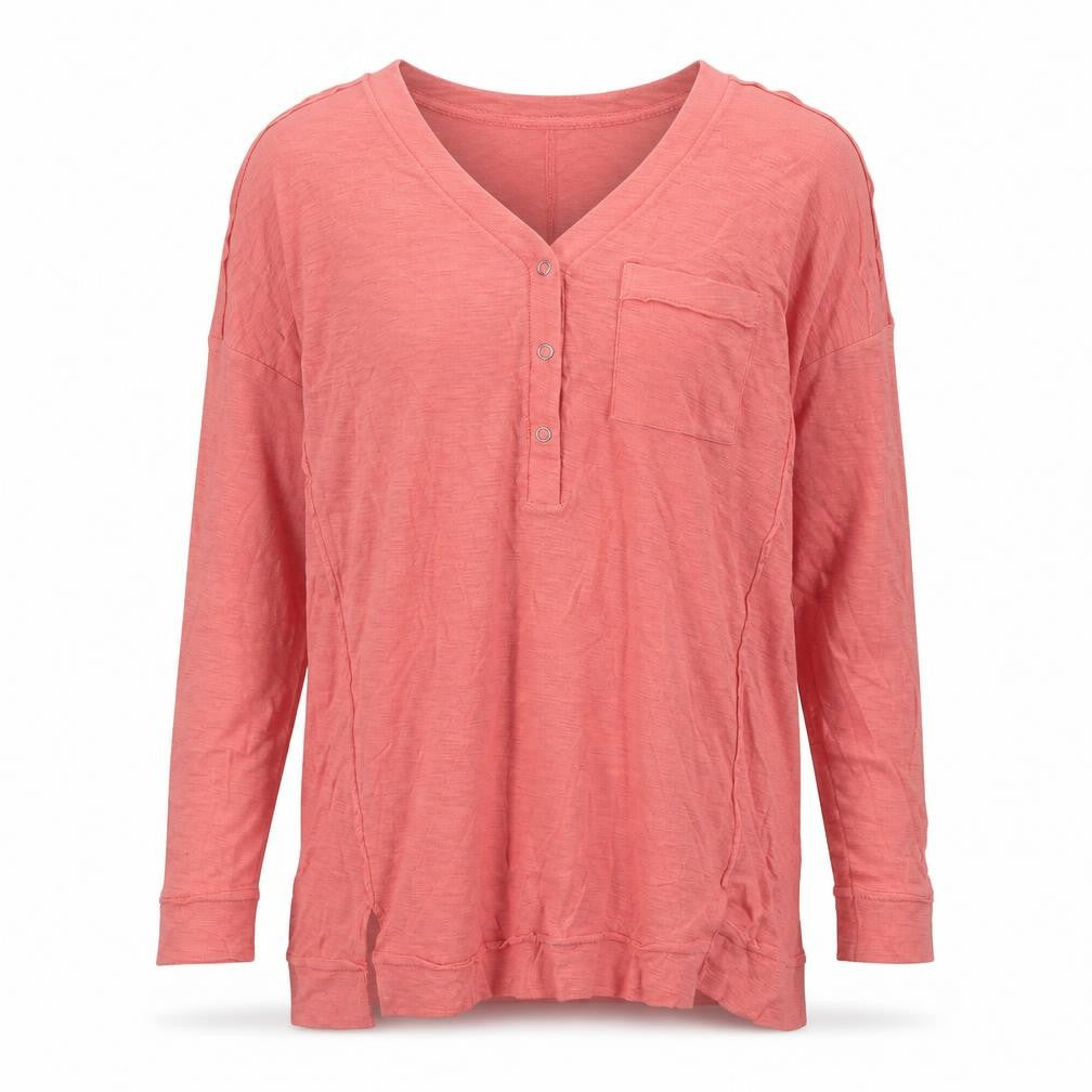 NEXT Womens Brown Cotton Basic T-Shirt Size 6 V-Neck