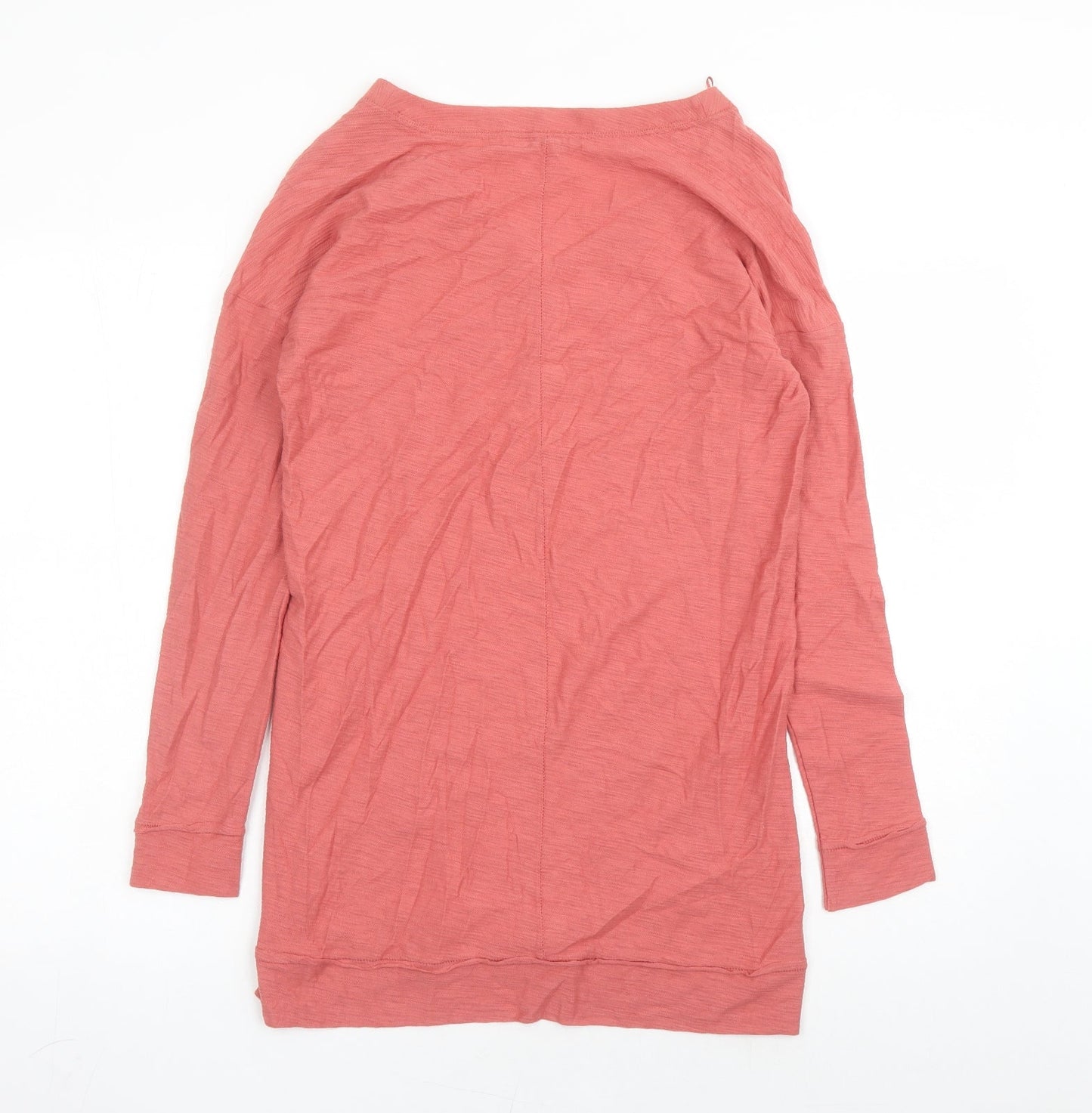 NEXT Womens Brown Cotton Basic T-Shirt Size 6 V-Neck