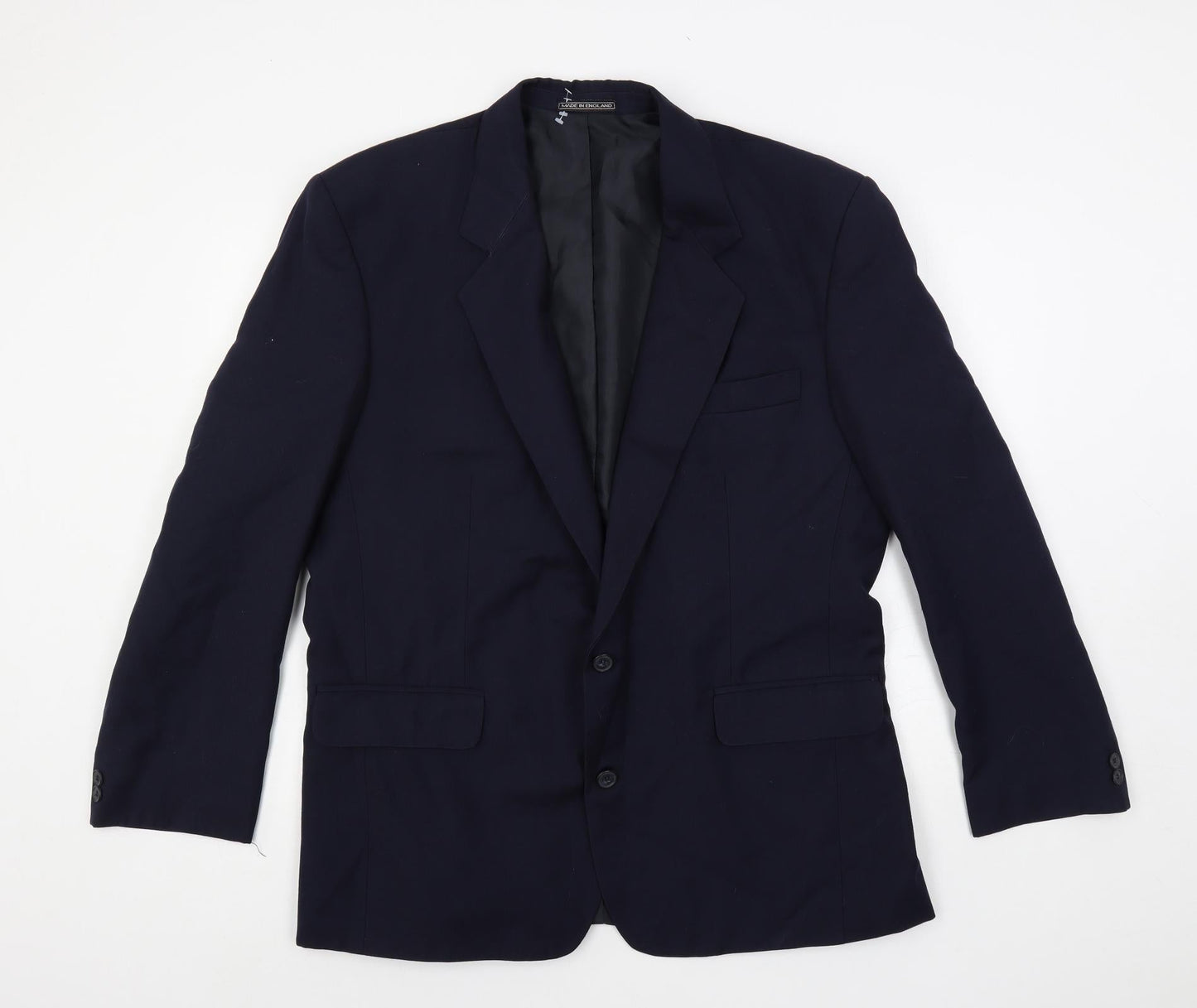 Made In England Mens Blue Polyester Jacket Suit Jacket Size 42 Regular