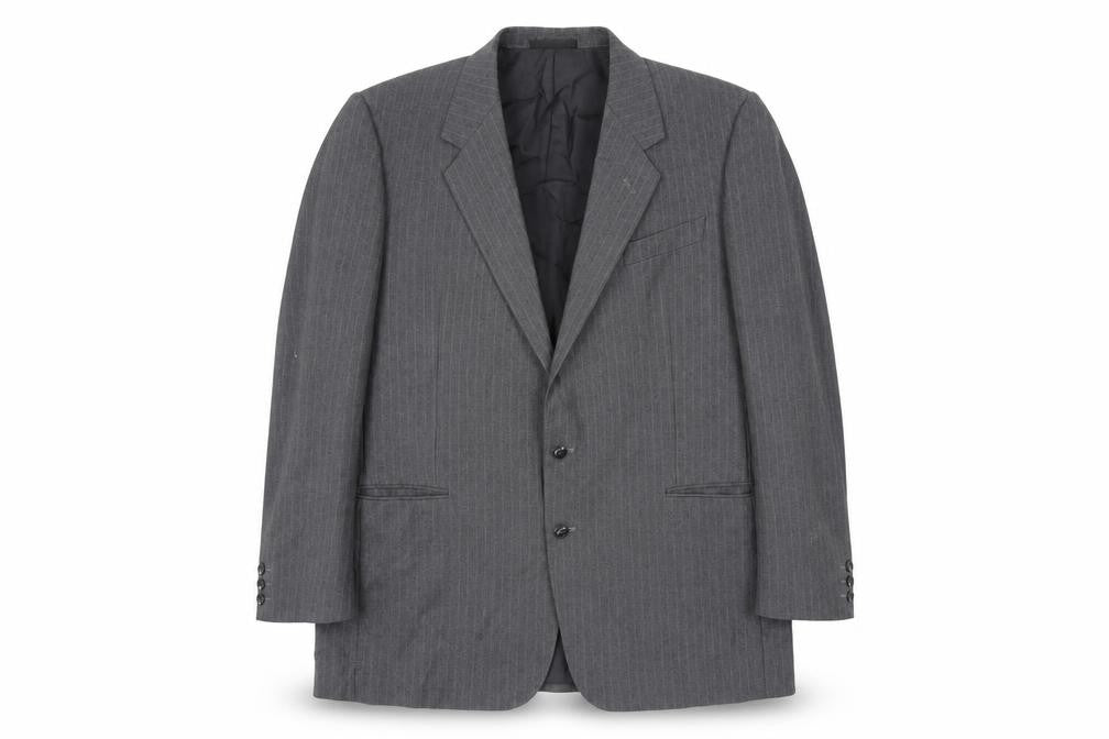 Dunn & Co Mens Grey Striped Wool Jacket Suit Jacket Size 46 Regular