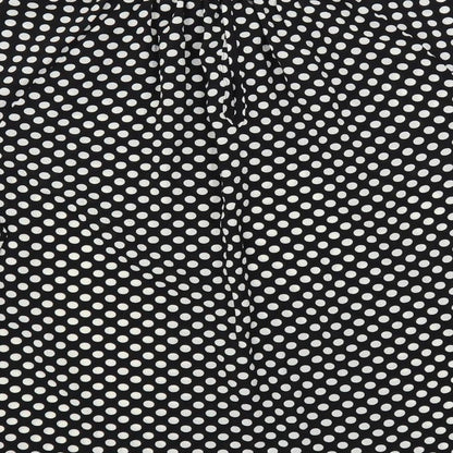 Marks & Spencer Womens Black Polka Dot Polyester Basic Blouse Size 8 Round Neck