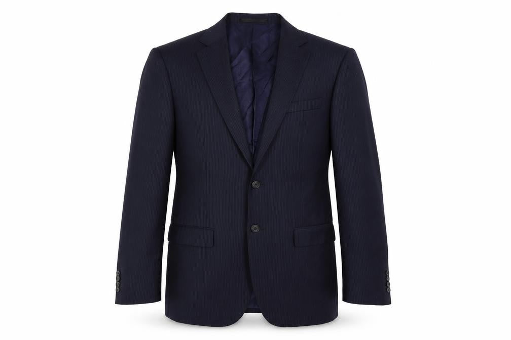 Marks & Spencer Mens Blue Striped Wool Jacket Suit Jacket Size 40 Regular