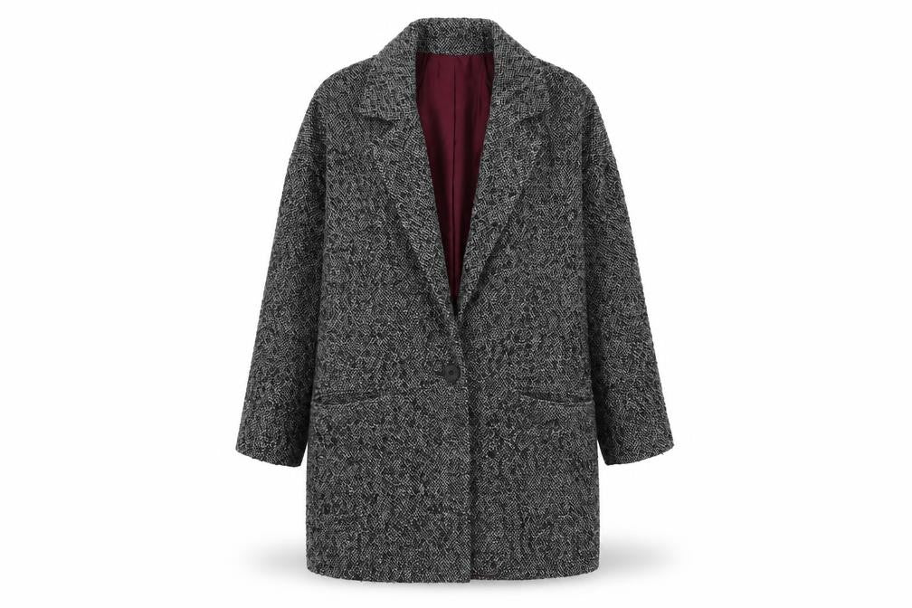 River Island Womens Grey Overcoat Coat Size 8 Button