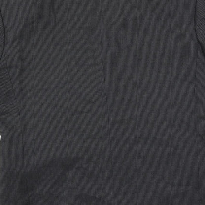 Remus Uomo Mens Grey Striped Polyester Jacket Suit Jacket Size 40 Regular