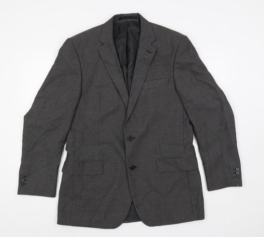 Karl Jackson Mens Grey Polyester Jacket Suit Jacket Size 40 Regular