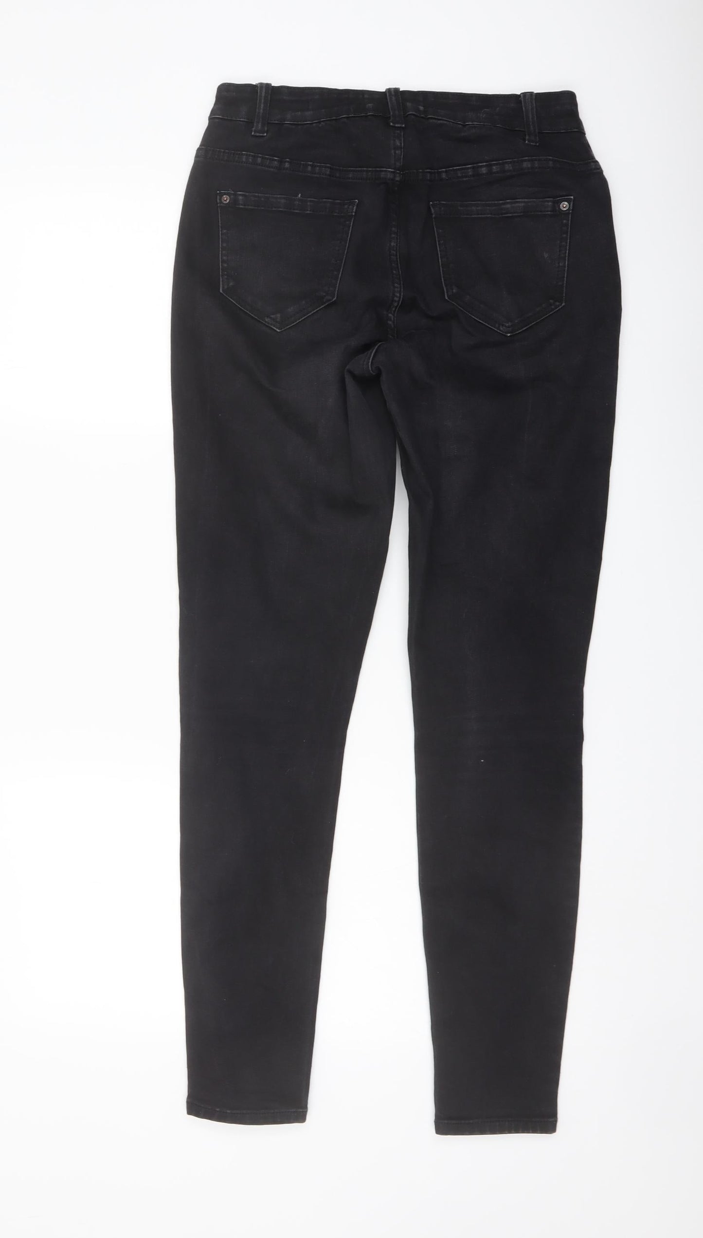 New Look Womens Black Cotton Skinny Jeans Size 8 L29 in Regular Button