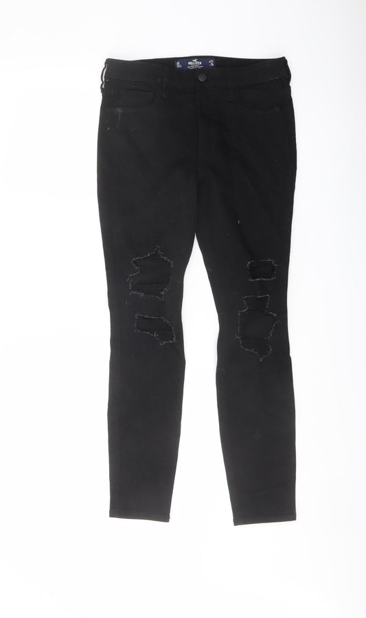 Hollister Womens Black Cotton Skinny Jeans Size 27 in L26 in Regular Button