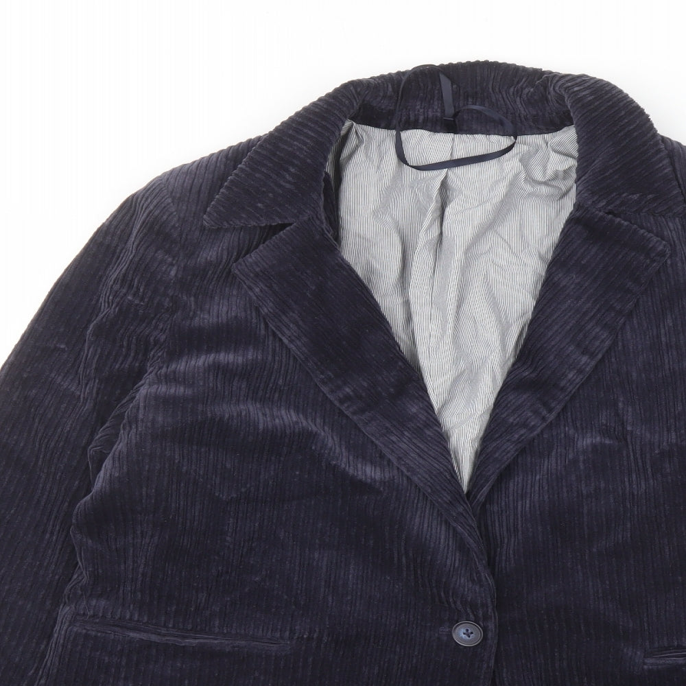 Per Una Womens Blue Jacket Size 10 Button