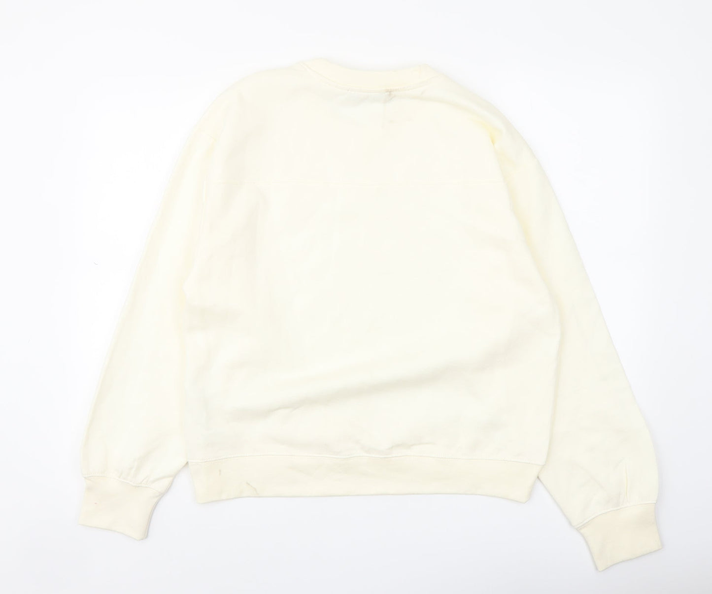 Zara Womens Ivory Polyester Pullover Sweatshirt Size L Pullover