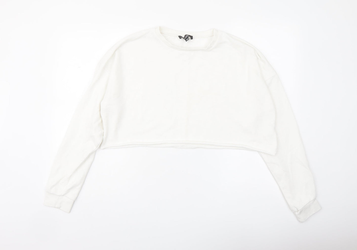Missguided Womens White Polyester Pullover Sweatshirt Size 14 Pullover