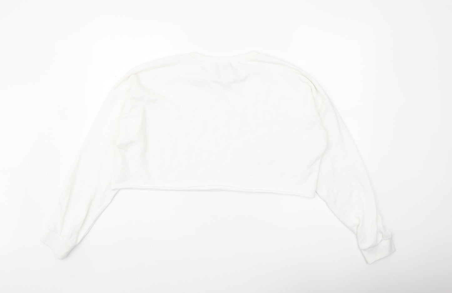 Missguided Womens White Polyester Pullover Sweatshirt Size 14 Pullover