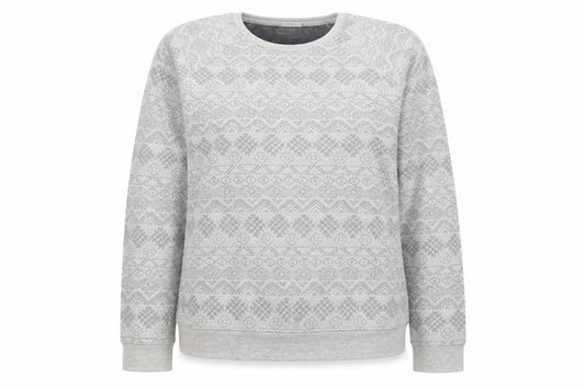New Look Womens Grey Geometric Cotton Pullover Sweatshirt Size 14 Pullover