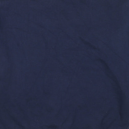 Brand and care label for Ellesse women’s blue cotton pullover sweatshirt, size XL, pullover