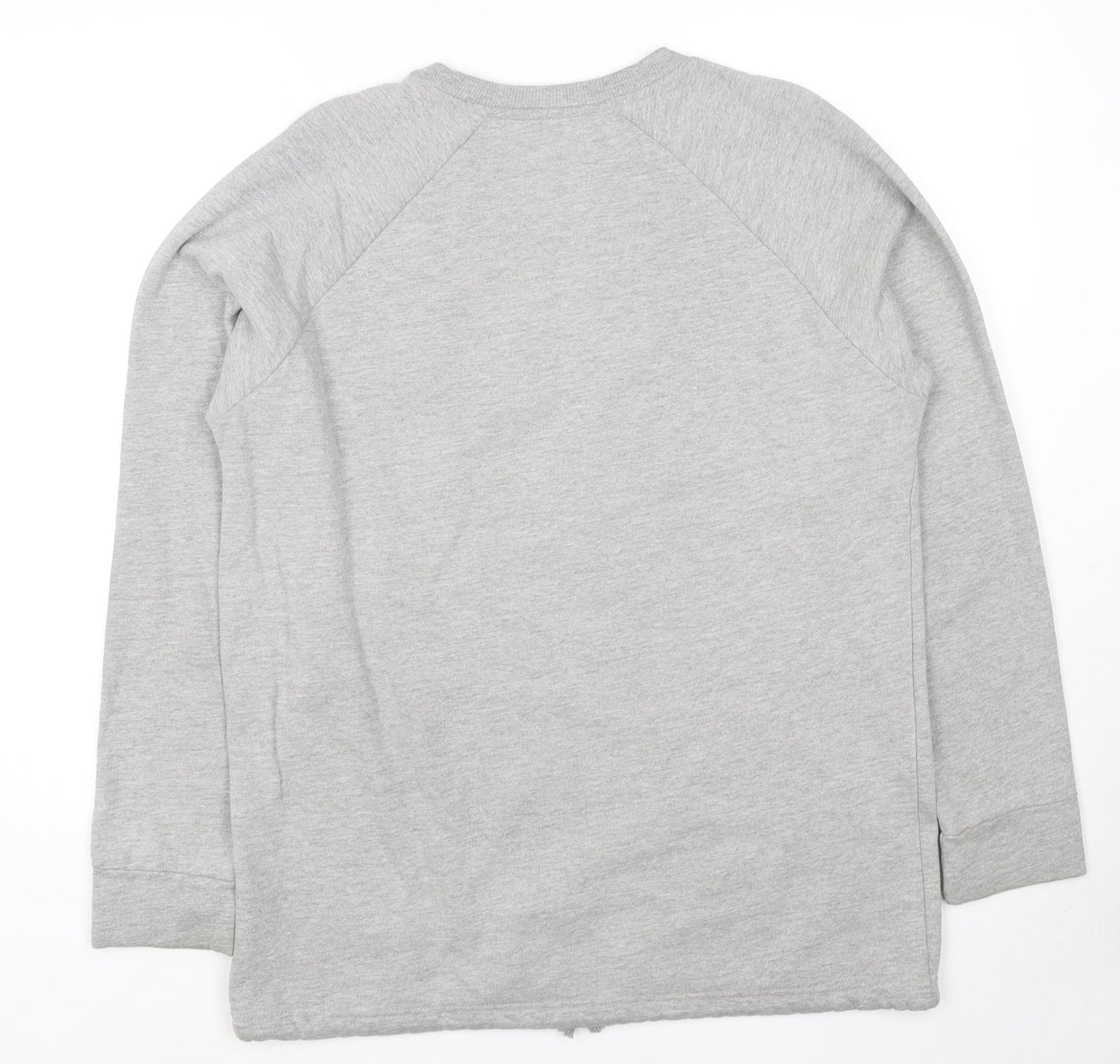 Pull&Bear Womens Grey Cotton Pullover Hoodie Size M Pullover - Logo