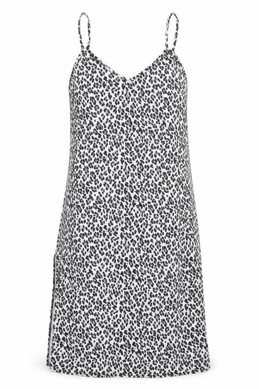 Boohoo Womens Multicoloured Animal Print Cotton Tank Dress Size 10 V-Neck Pullover - Side Slit(s)