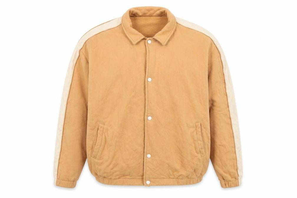 ASOS Mens Beige Varsity Jacket Jacket Size L Snap
