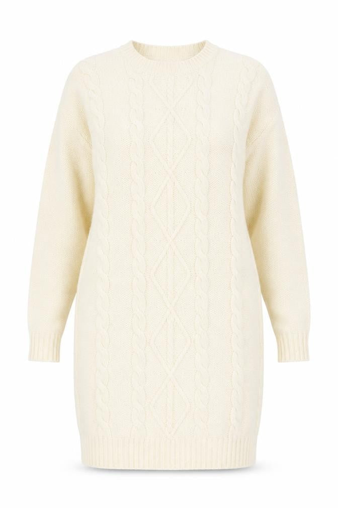 Studio Womens White Round Neck Acrylic Tunic Jumper Size 8 - Size 8-10