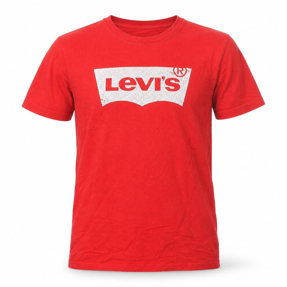 Levi's Boys Red Cotton Basic T-Shirt Size 16 Years Round Neck Pullover - Logo