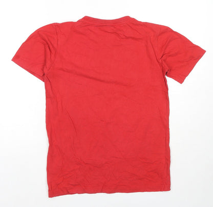Levi's Boys Red Cotton Basic T-Shirt Size 16 Years Round Neck Pullover - Logo