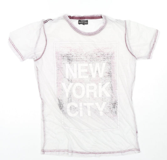 alcott Mens Ivory Cotton T-Shirt Size M Roll Neck - New York City