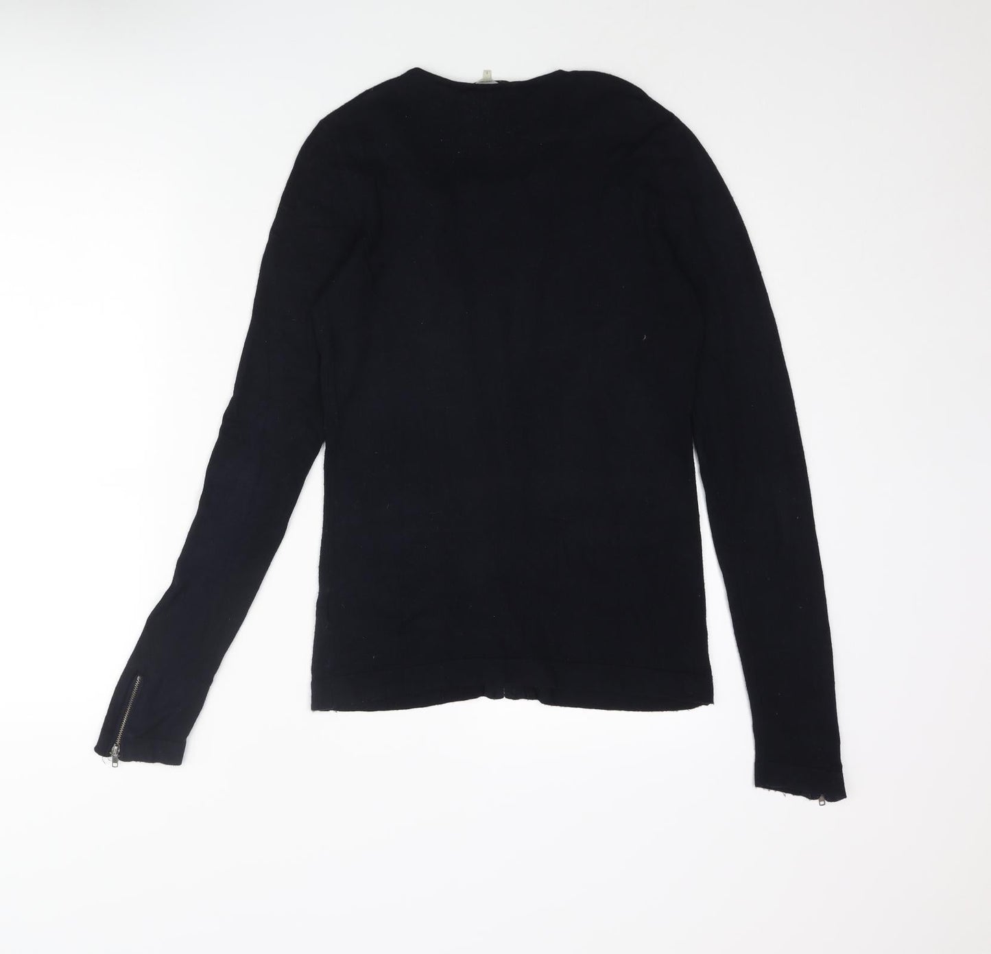 Gerard Darel Womens Blue Round Neck Viscose Full Zip Jumper Size 6