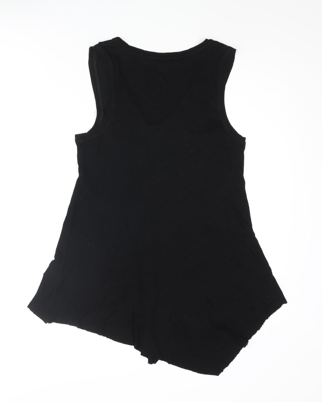 Cable & Gauge Womens Black Viscose Camisole Blouse Size M V-Neck