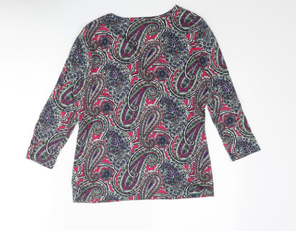 Tablots Womens Multicoloured Paisley Viscose Basic Blouse Size S V-Neck