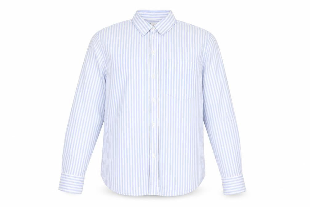 Gap Mens Blue Striped Cotton Button-Up Size M Collared Button