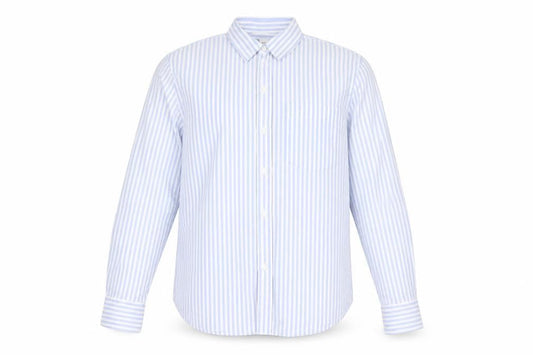 Gap Mens Blue Striped Cotton Button-Up Size M Collared Button