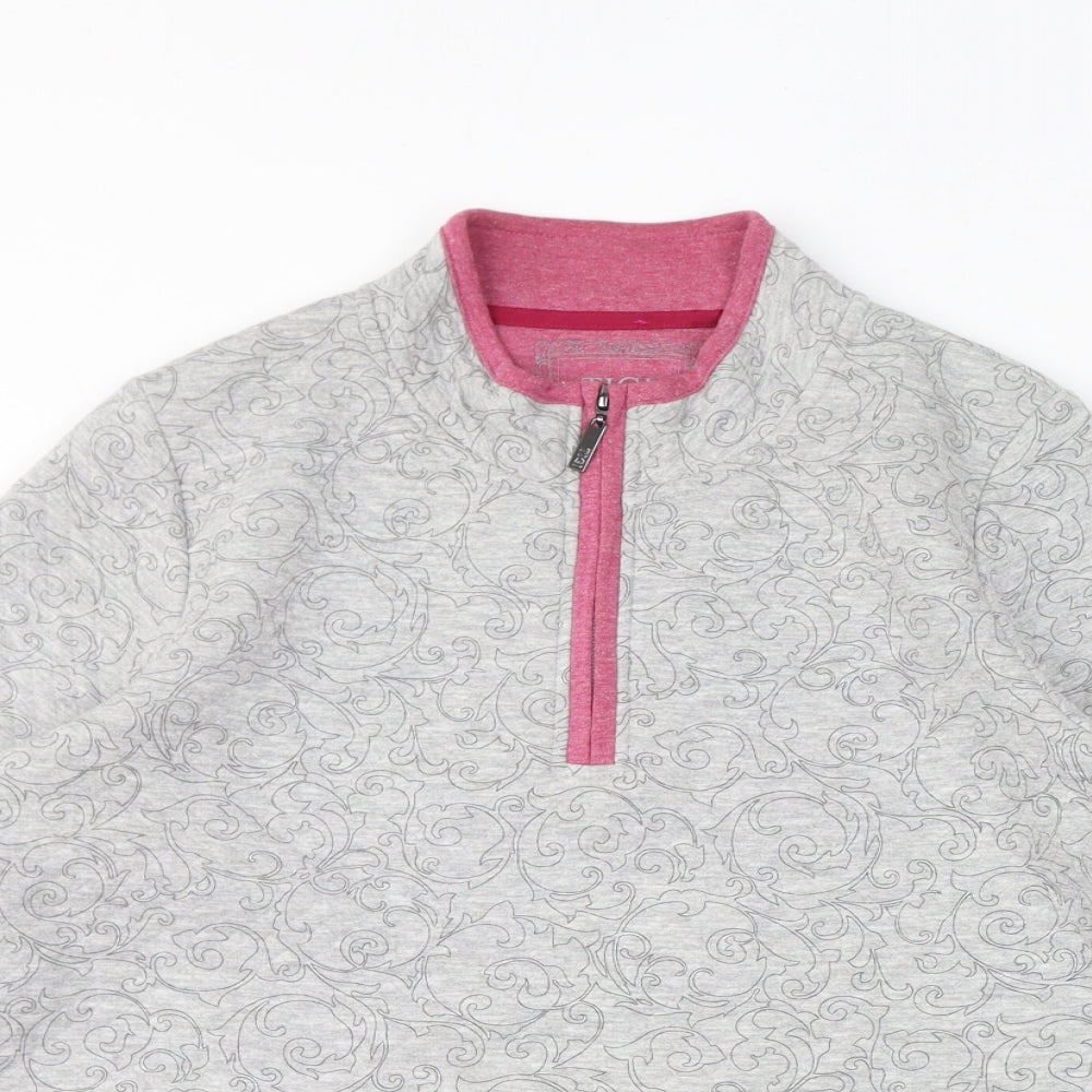 TIGI Womens Grey Geometric Polyester Pullover Sweatshirt Size 10 Pullover - Size 10-12, Quilted