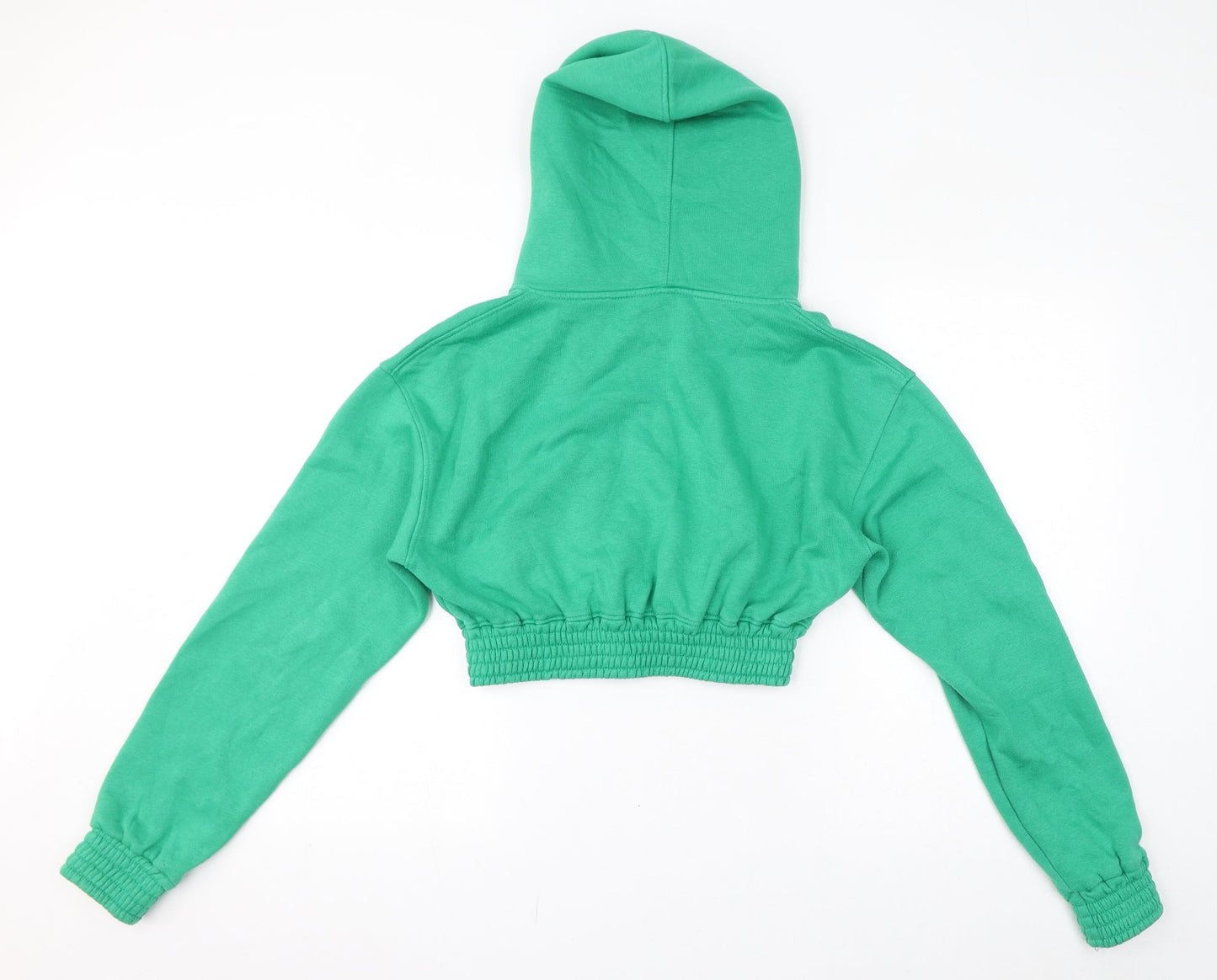 Ascend Womens Green Cotton Full Zip Hoodie Size 14 Pullover - Cropped