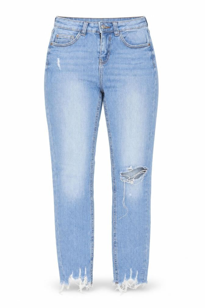Denim & Co. Womens Blue Cotton Skinny Jeans Size 8 L28 in Regular Zip - Pockets