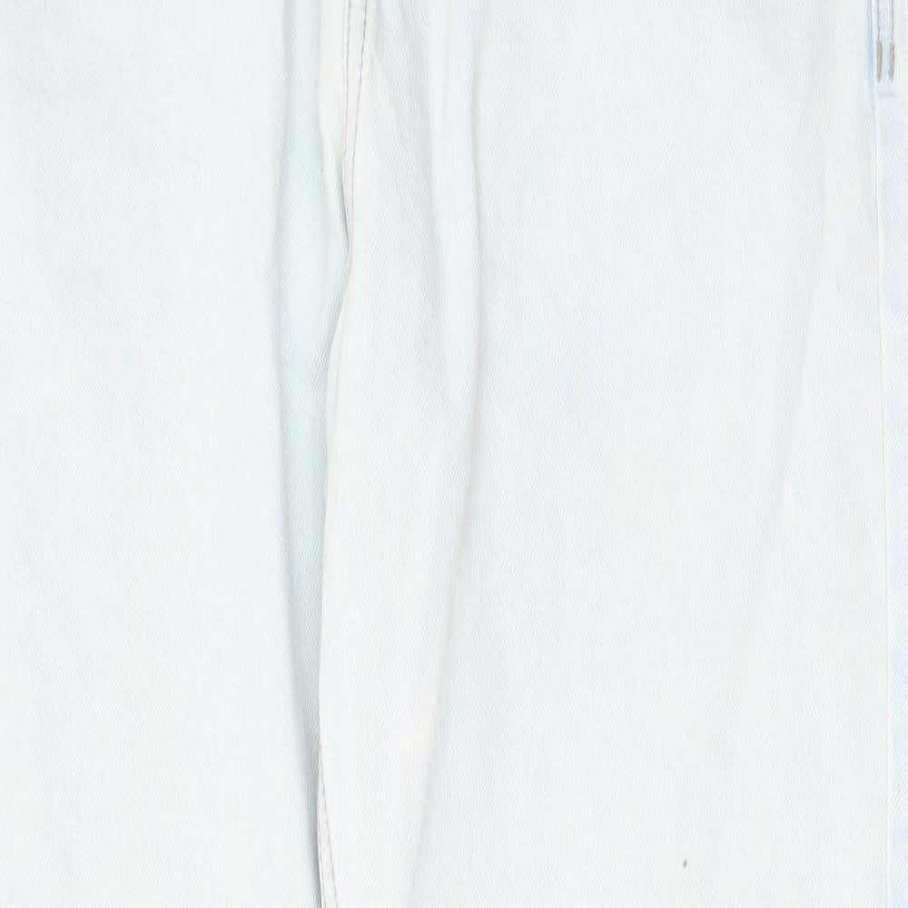RESERVED Mens Blue Cotton Straight Jeans Size 32 in L28 in Regular Zip - Pockets