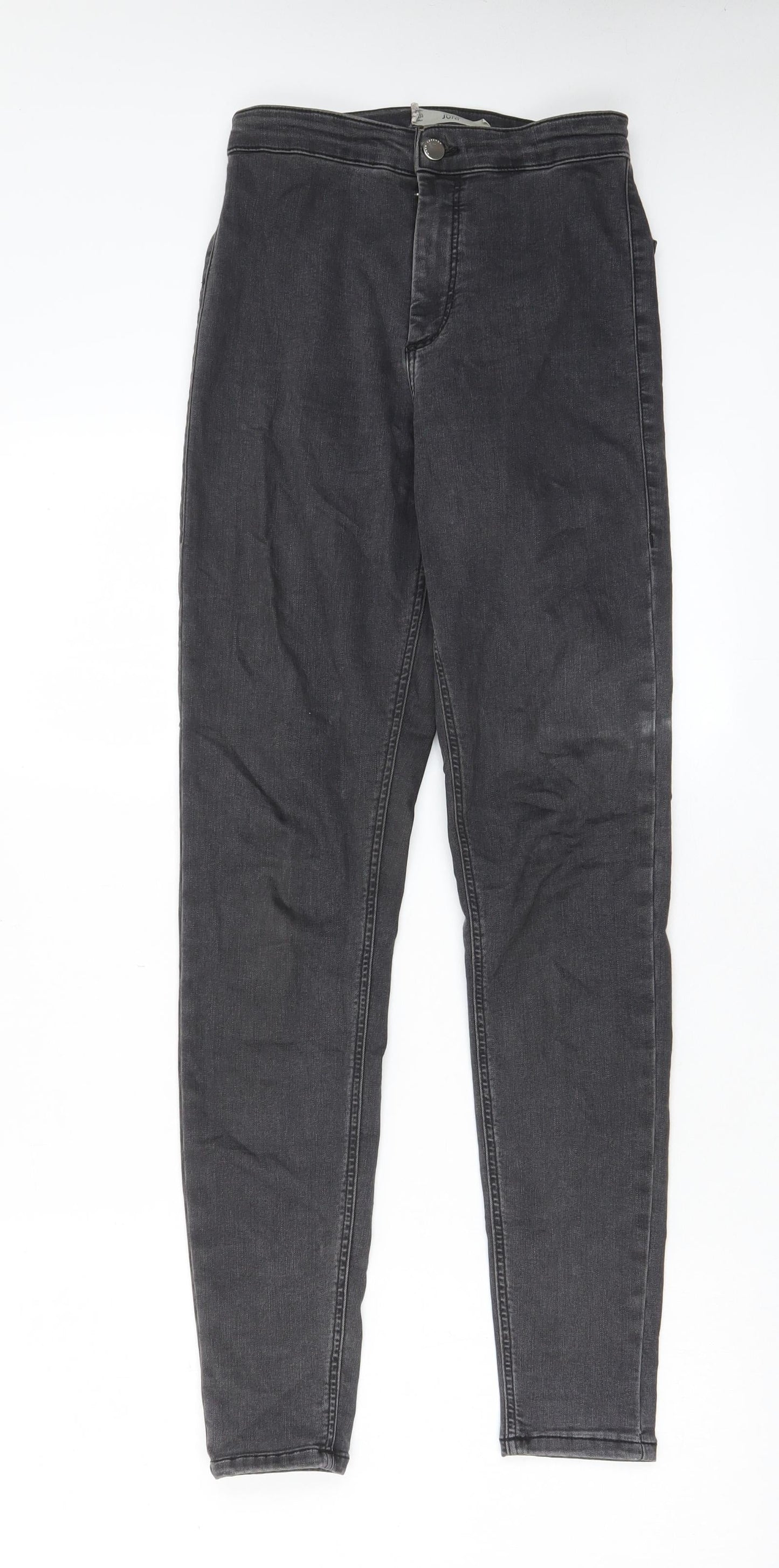 Topshop Womens Grey Cotton Skinny Jeans Size 28 in L34 in Regular Zip - Pockets
