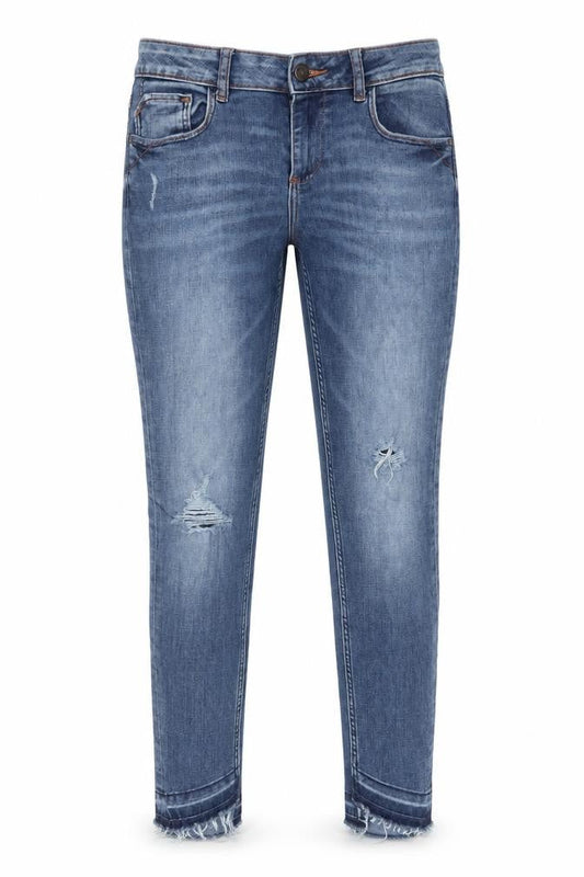 Zara Womens Blue Cotton Skinny Jeans Size 8 L25 in Regular Zip - Pockets, Belt Loops