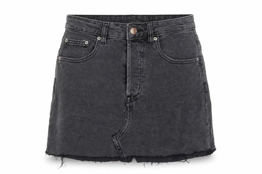Divided by H&M Womens Gold Cotton A-Line Skirt Size 8 Button