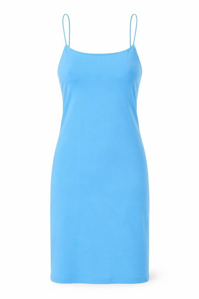 Zara Womens Blue Cotton Tank Dress Size M Square Neck Pullover