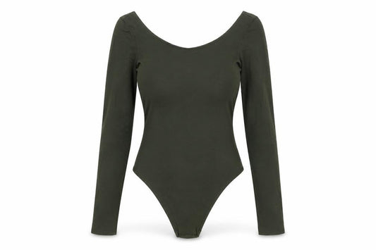 H&M Womens Green Cotton Bodysuit One-Piece Size XS Snap