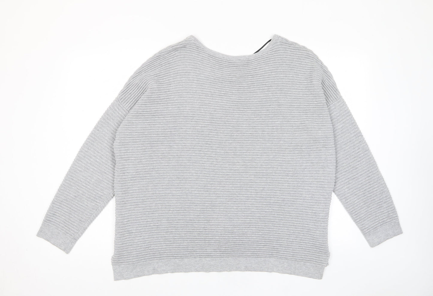 Selected Femme Womens Grey Crew Neck Cotton Pullover Jumper Size XL