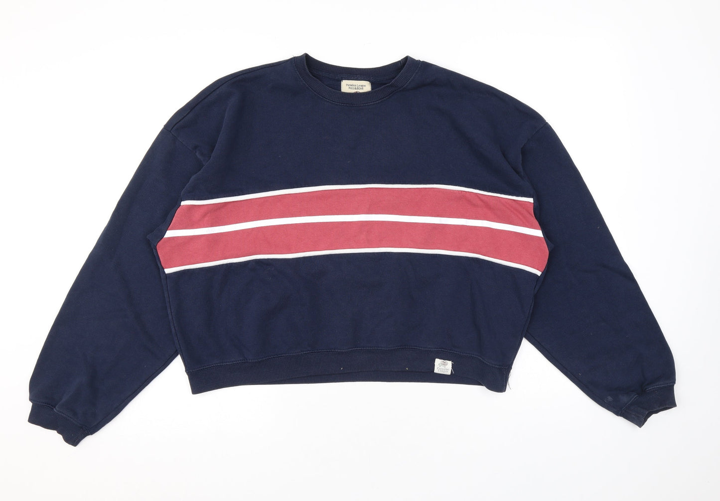 Pull&Bear Womens Blue Cotton Pullover Sweatshirt Size S Pullover