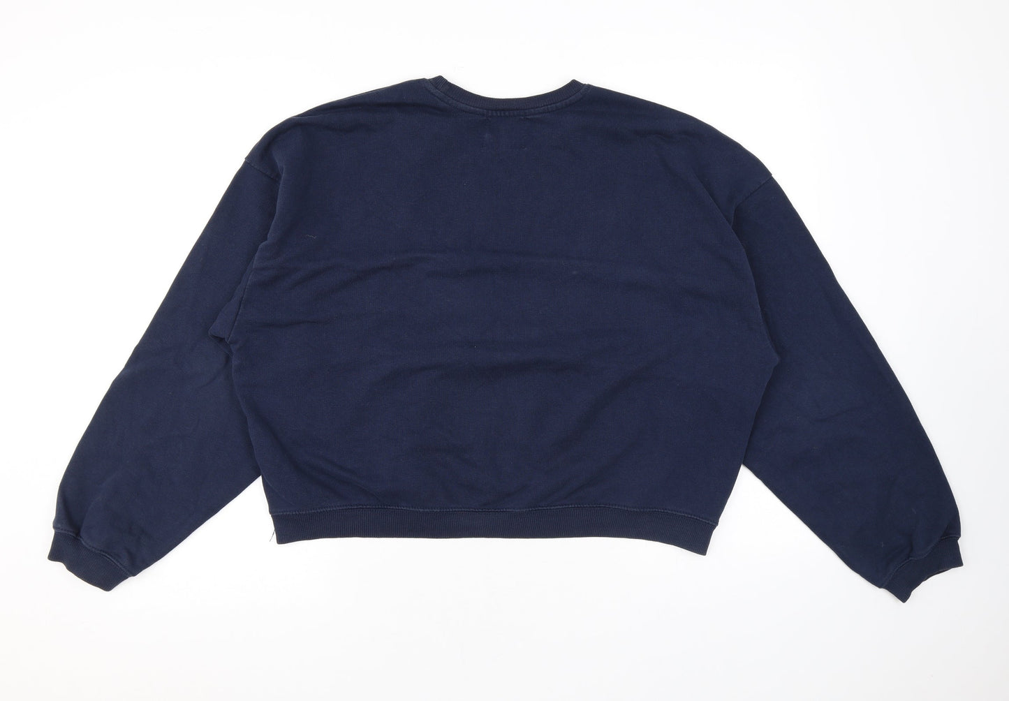 Pull&Bear Womens Blue Cotton Pullover Sweatshirt Size S Pullover
