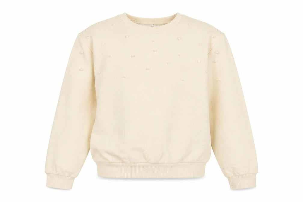 H&M Girls Beige Cotton Pullover Sweatshirt Size 10 Years Pullover - Pearls