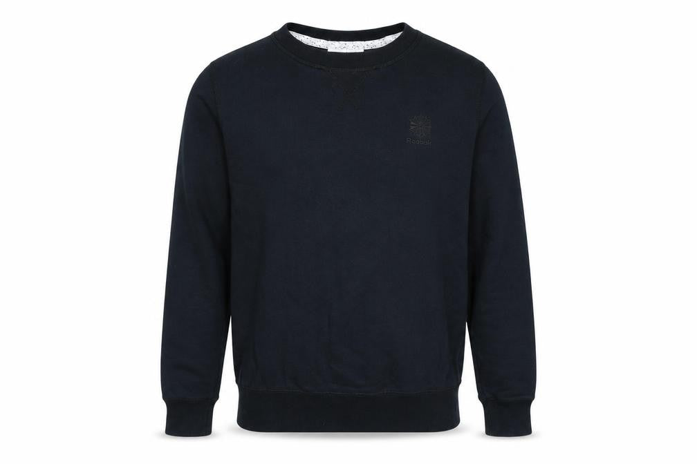 Reebok Mens Black Cotton Pullover Sweatshirt Size XS - Logo