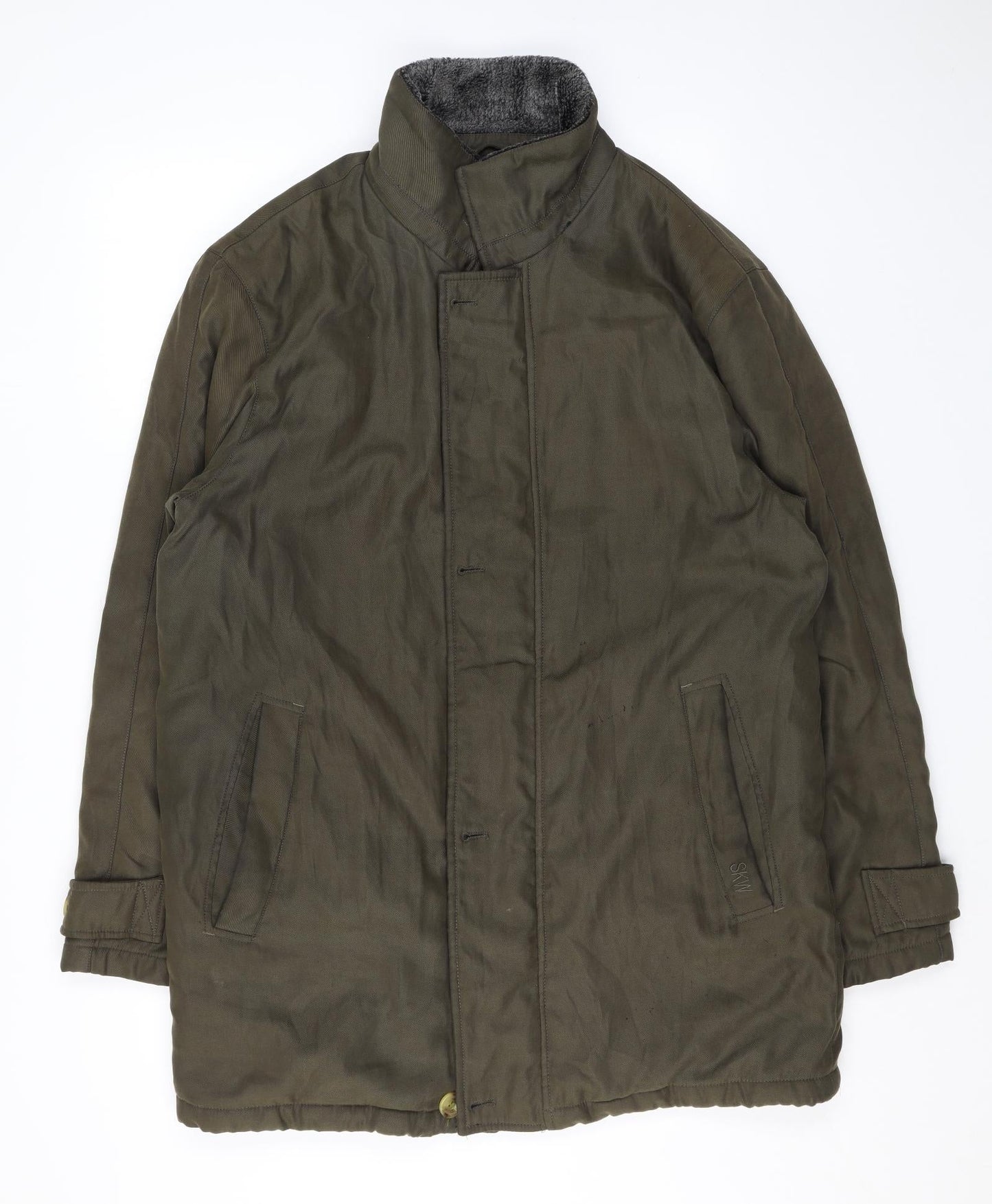 Skywear Mens Green Rain Coat Coat Size 36 Zip