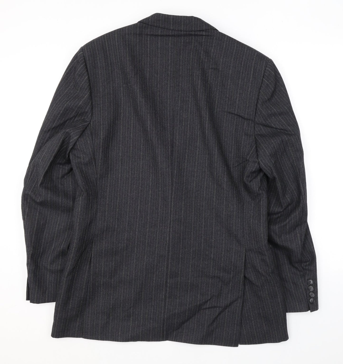 Burton Mens Grey Striped Wool Jacket Suit Jacket Size 40 Regular